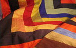 patchwork de soie sauvage bandes multicolore tisse main detail inde